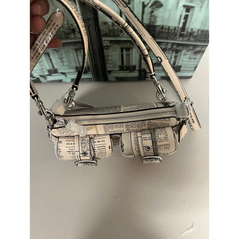 Coach CDC12 Ashton Shoulder Bag With Newspaper Print - Picture 7 of 11